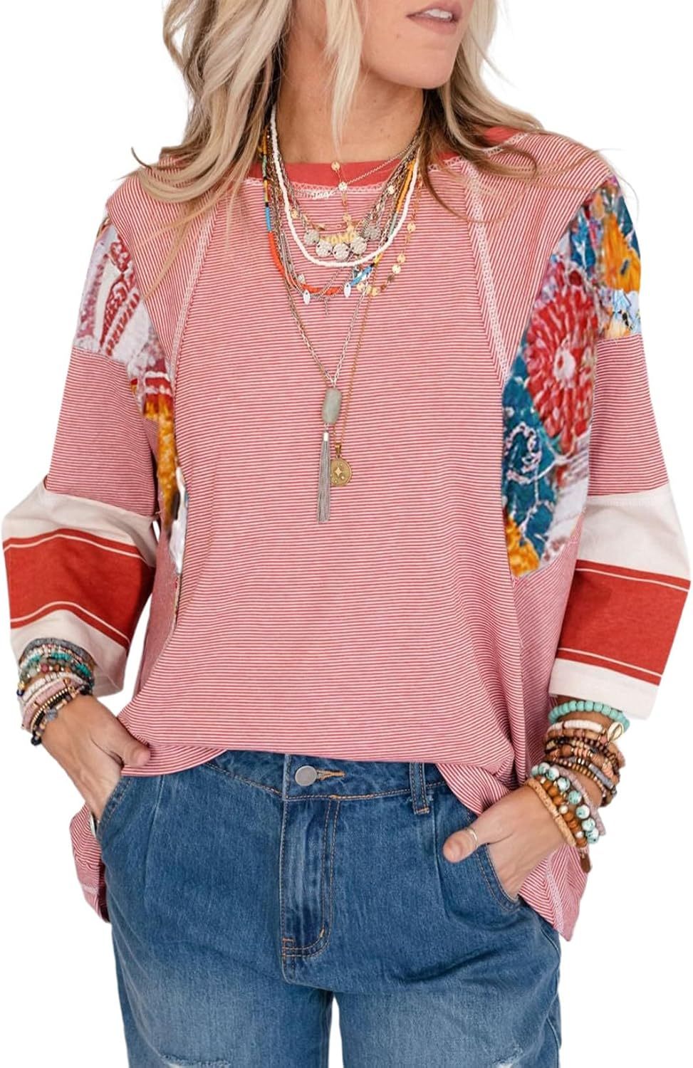 Lizzy | Striped Patch Blouse