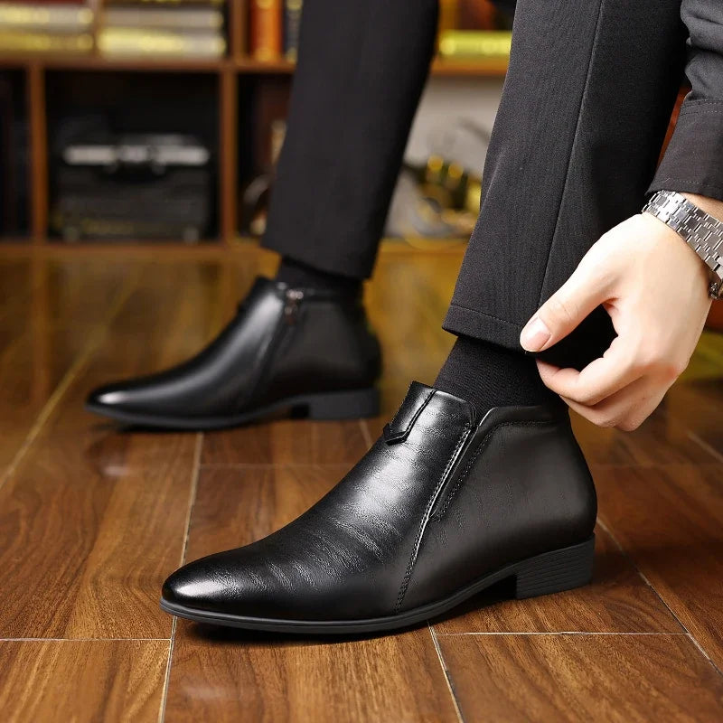 Pierre™ | Elegant Leather Boots (With Zipper)