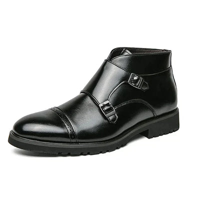 Darell™ | Double Monk Strap Leather Short Boots