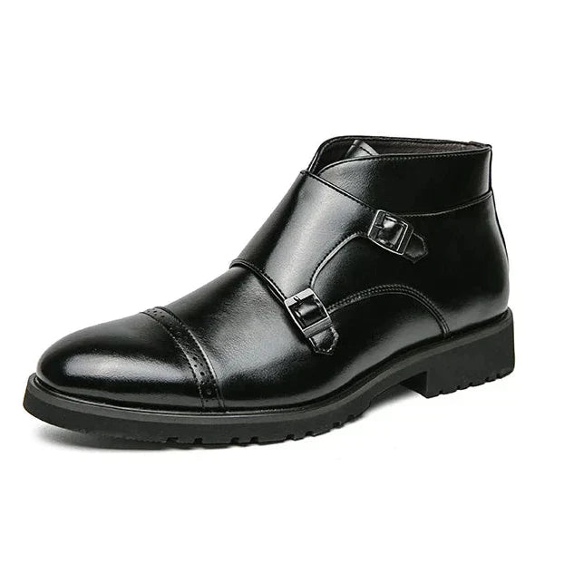 Darell™ | Double Monk Strap Leather Short Boots