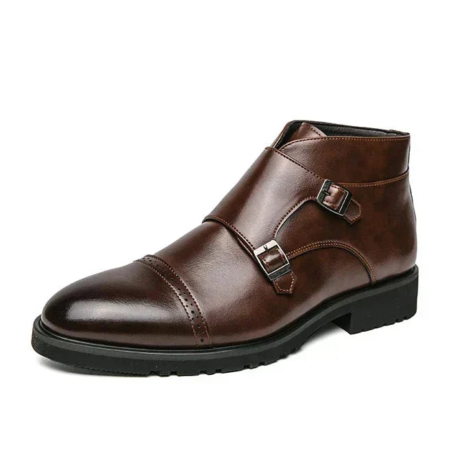 Darell™ | Double Monk Strap Leather Short Boots