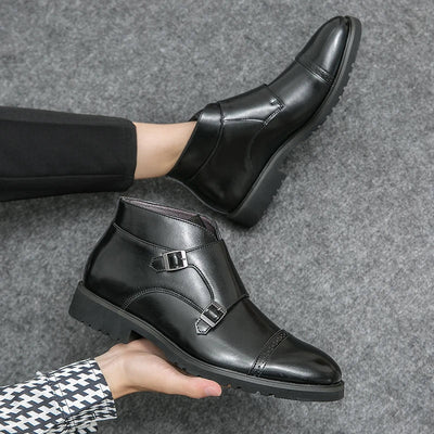 Darell™ | Double Monk Strap Leather Short Boots