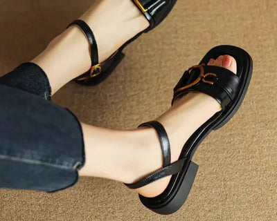 Amara | Buckle-Detail Flat Sandals™