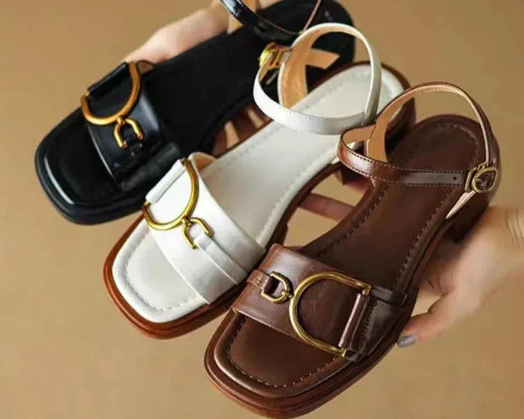 Amara | Buckle-Detail Flat Sandals™