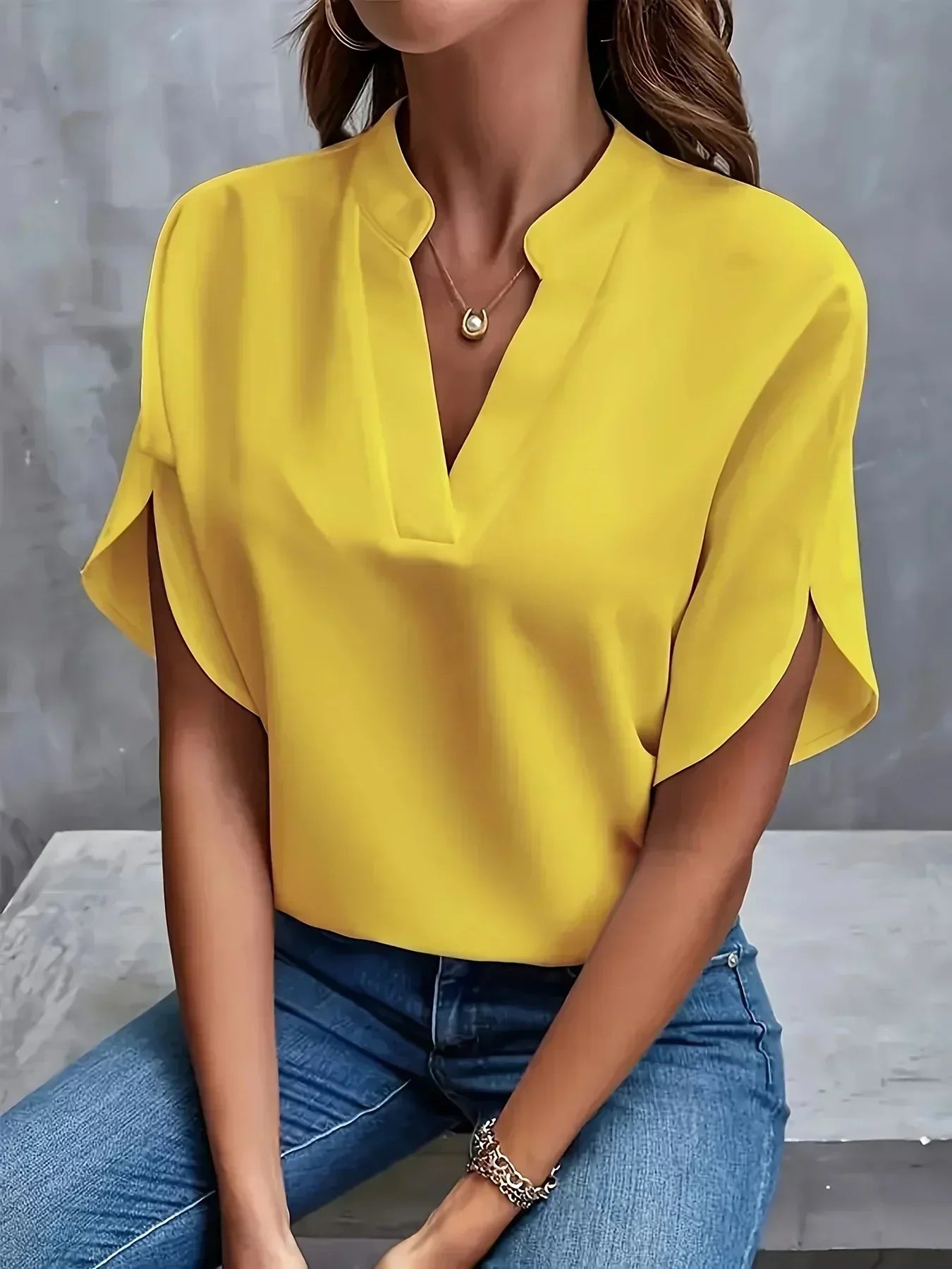 Thalia - Elegant V-Neck Blouse (Copy)