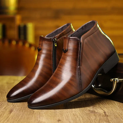 Pierre™ | Elegant Leather Boots (With Zipper)