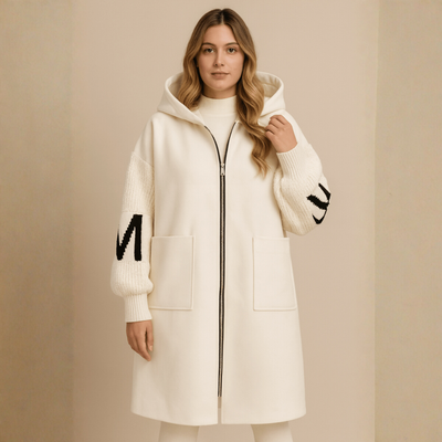 SELENE | KNITTED HOODED LONG COAT