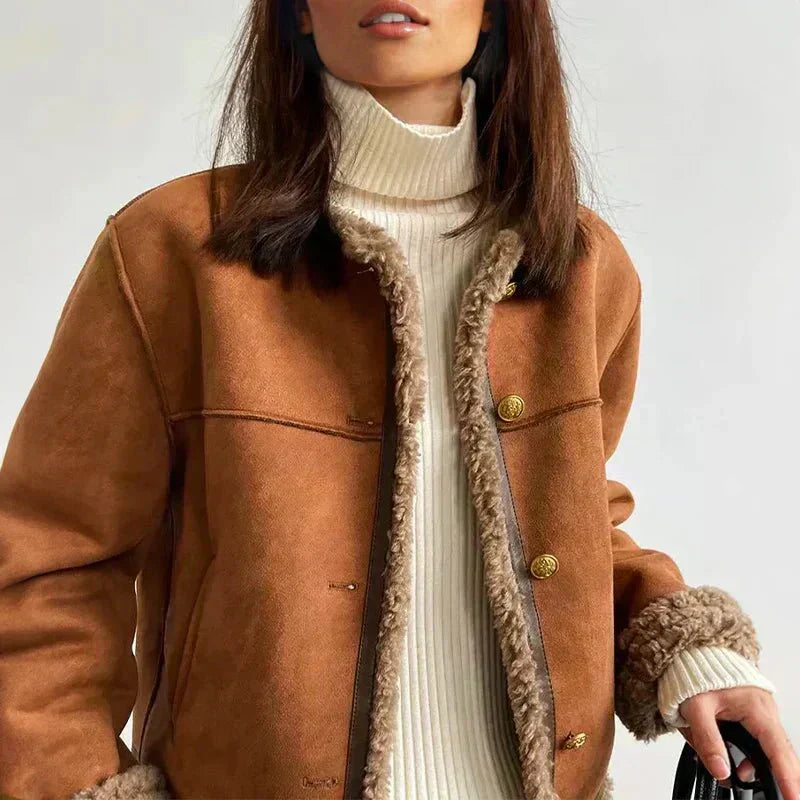 ANNA | BUTTONED SHEEPSKIN JACKET