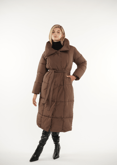 BLAIRE | EXTRA LONG LENGTH BULLETED BUTTON PUFFER JACKET