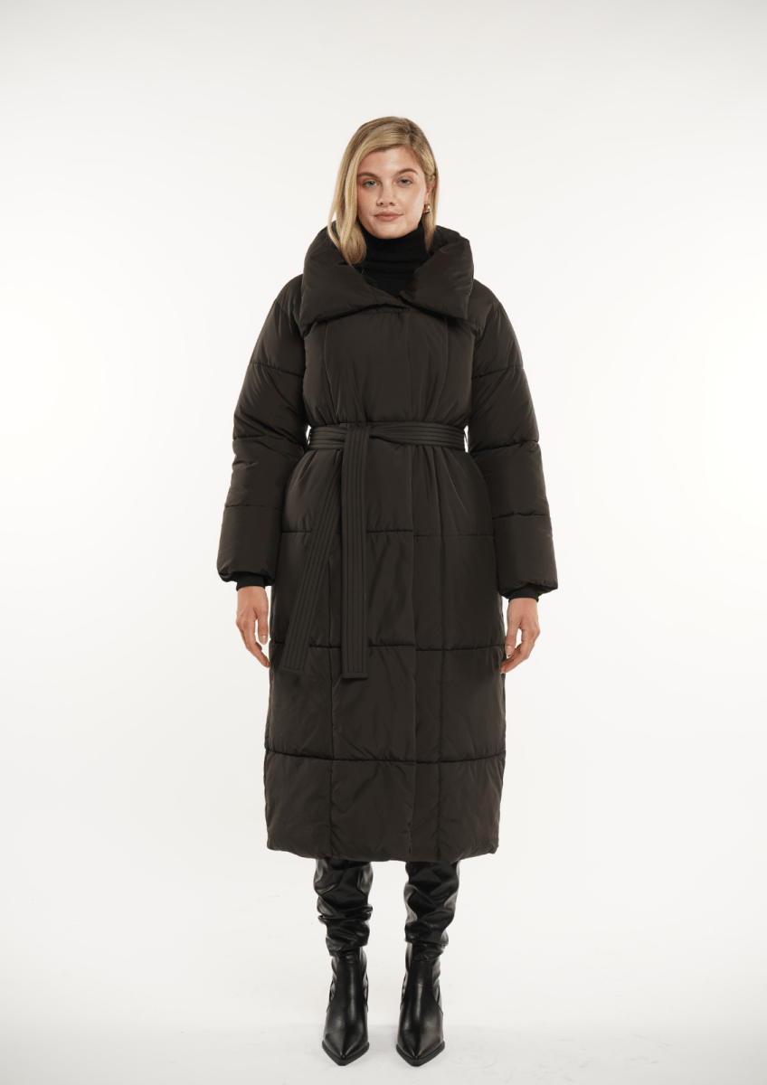 BLAIRE | EXTRA LONG LENGTH BULLETED BUTTON PUFFER JACKET