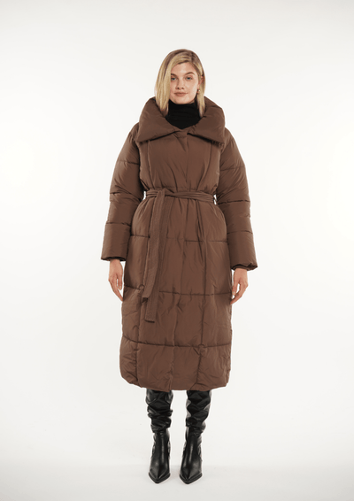 BLAIRE | EXTRA LONG LENGTH BULLETED BUTTON PUFFER JACKET