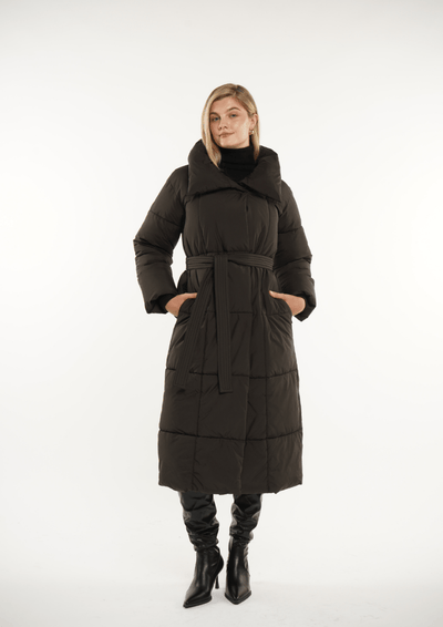BLAIRE | EXTRA LONG LENGTH BULLETED BUTTON PUFFER JACKET