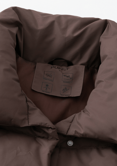 BLAIRE | EXTRA LONG LENGTH BULLETED BUTTON PUFFER JACKET