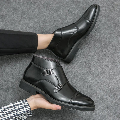 Darell™ | Double Monk Strap Leather Short Boots