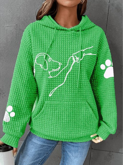 Betsy - Paw Print Waffle Hoodie