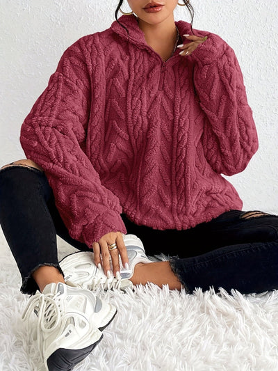 Aila - Fluffy Zip Sweater